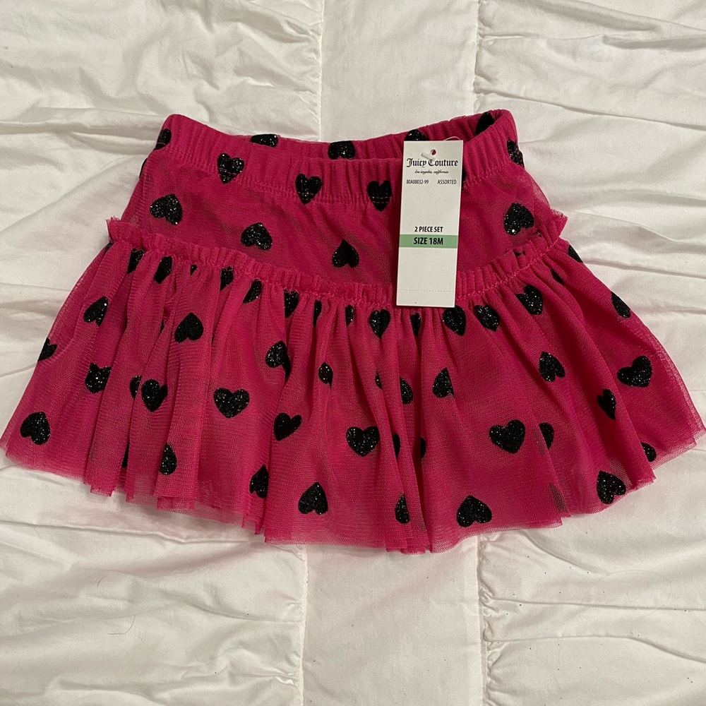 Pink with black hearts skirt